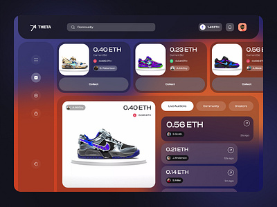 The NFT Shoestore - UI Concept Design app design crypto cryptocurrency design mobile ui nft nft store shoes uid uidesign uiux web design
