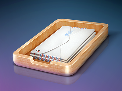 Mailbox for Scanner Pro 3d app box email icon illustration inbox ipad mail readdle scanner pro wood