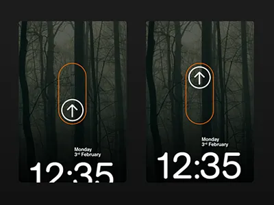 Slide up to unlock (Animation) animation interface minimal mobile number pad os phone swipe ui unlock