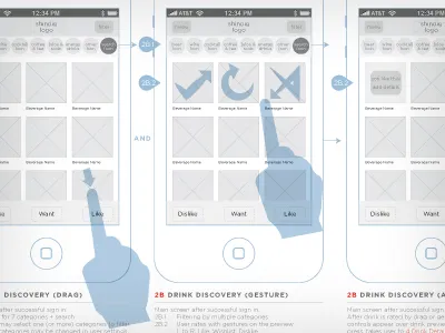 Shindig Wireframe V01 app gesture iphone ui ux wireframe