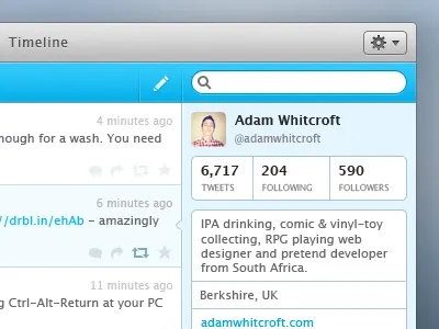 Timeline version two app blue design os x twitter ui