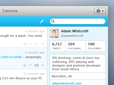 Timeline version two app blue design os x twitter ui