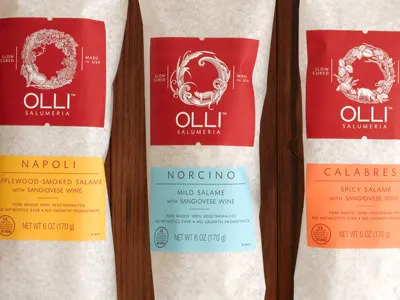 Olli Packaging food labels salame