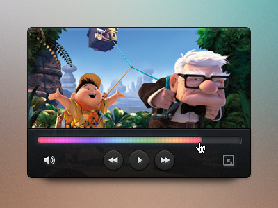 Mini video player button fullscreen gui hugo icon mini player psd secretpixels slider sound ui video