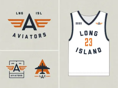Long Island Aviators aviators blue orange retro