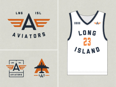 Long Island Aviators aviators blue orange retro