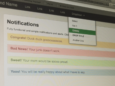 UI Scaffolding css notifications user interface utilities