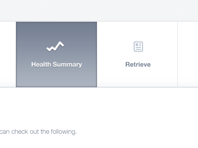 Health Summary blue design icons interface nav navigation ui ux
