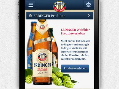 Erdinger Phone Produkte app beer compose ios iphone ui