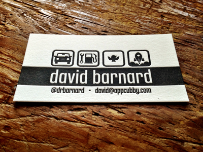 Reprint business card letterpress
