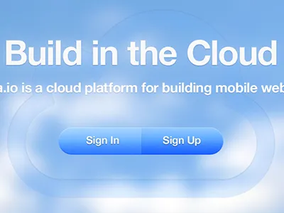 Sencha.io Splash buttons clouds helvetica neue