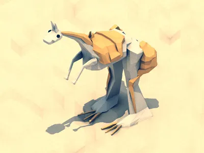 Douglas, the Protector 3d animal ao armor battle body c4d cinema 4d creature eyes face gi landscape low poly lowpoly model polygons protection render war