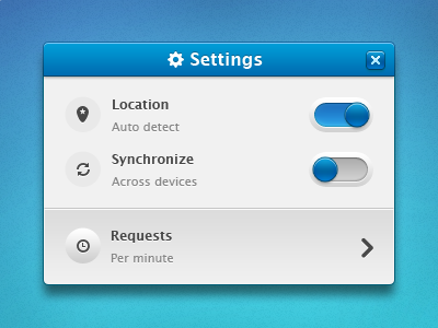 Setting gui interface settings ui