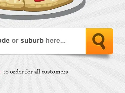 Takeaways Homepage Search food icon lighting loupe magnifying glass orange pizza search takeaway