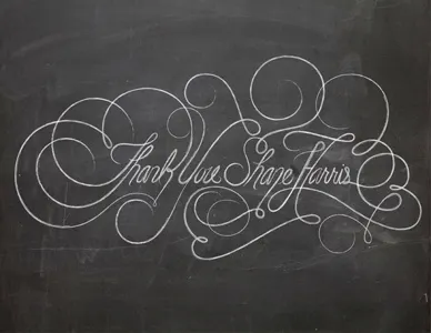 Thank you Shane Harris for the Invite! custom debut hand drawn script thank you typography