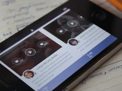 iPhone App Design /// Horizontal Timeline app clean interface ios iphone minimal purple timeline ui ux video white