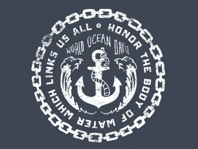Holidays of June:Day 008 anchor badge blue chain circle crest dustin addair holidays of june nautical ocean rope sail sea seal vintage water wave