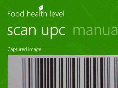 Scan UPC app screen wp7