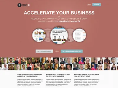 Accelio Homepage design homepage red website