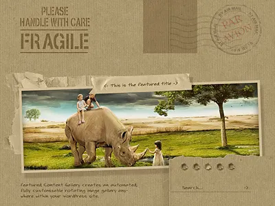 Fragile - WordPress Theme cardboard carton css3 featured grunge header html5 layout paper stamp tape theme web web design website wordpress