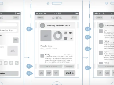 Shindig Wireframe V02 app ios iphone planning ui ux wireframe