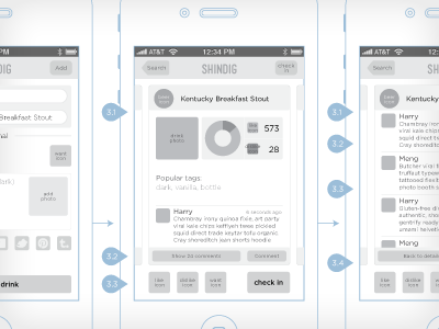 Shindig Wireframe V02 app ios iphone planning ui ux wireframe