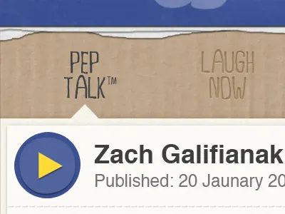 Humor Buddy app app audio blue button cardboard humor buddy interface ios paper