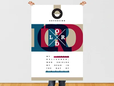 O Sovereign bible chunk five graphic design itc avant garde poster type verse