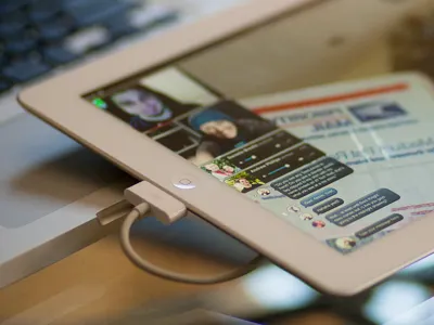 iPad Chat Client app audio bubble bubbles chat clean client concept dark friend friends interface ios ipad iphone mac minimal mobile photoshop sharp skype slider social switch ui user video video chat voip wireframe