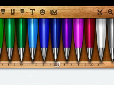 Noteshelf Pen Drawer drawer ipad notebook noteshelf pen retina slider ui wood