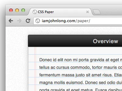 CSS Paper Pad css3 html less paper