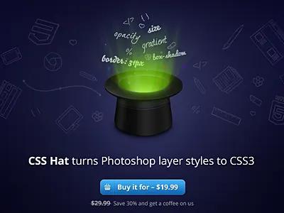 CSS Hat is here! code css css hat css3 design html layer styles photoshop piffle plugin web