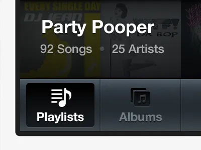 Party Pooper awesome blue bright ios iphone mobile music music player party player white wip