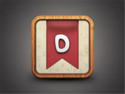 Doku Icon Concept app game icon ios numbers sudoku texture wood