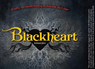 Blackheart beer brewery dark heart packaging