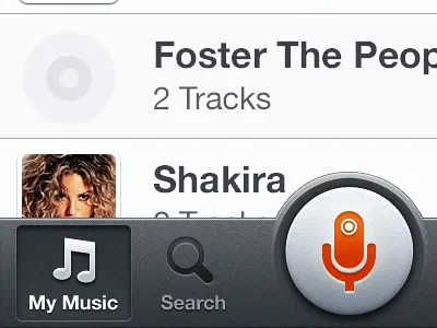 Tab bar button circle clean icon ios iphone mobile music orange tab bar