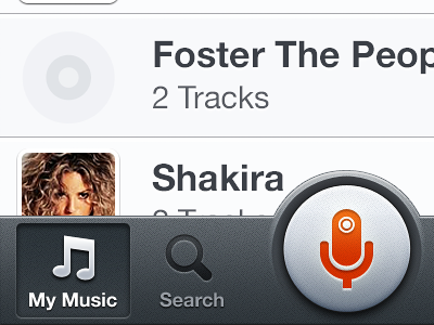 Tab bar button circle clean icon ios iphone mobile music orange tab bar