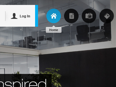 Pipeline V02 home page icons log in login menu navigation proposal ui user interface web site