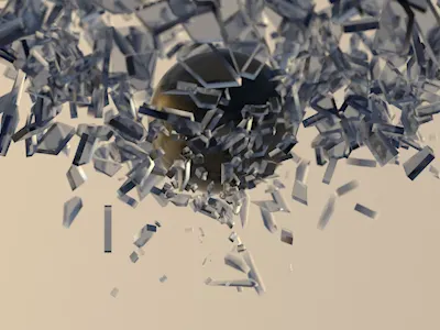 Shattttttter animation cinema4d dof render slow motion test