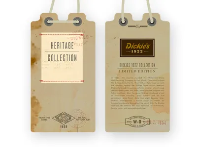 Dickies Tags B apparel color denim design dickies distressed icon illustration logo retro swing tag tag texture vintage work wear