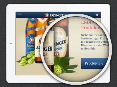 Erdinger Mobile iPad app ipad iu mobile pattern zoom