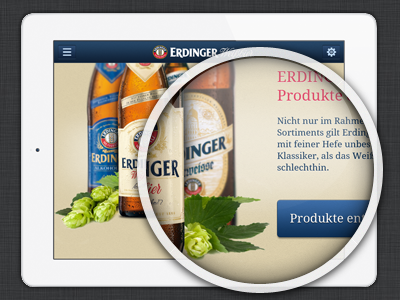 Erdinger Mobile iPad app ipad iu mobile pattern zoom