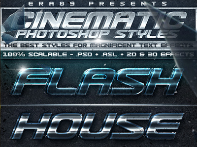 Cinematic Photoshop Layer Styles asl chromatic chrome cinematic effects era era89 glass glossy iron metal photoshop premium professional psd resources steel styles text