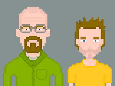 Walt and Jesse breaking bad jesse pinkman pixel art walter white