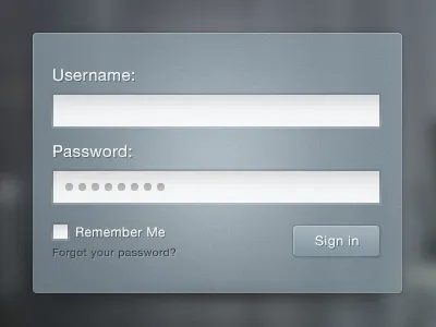 Login Dialog background button dark dialog field form glow inset login password username