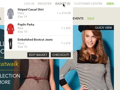George Webmock 2 architecture asda basket design down drop george information nav navigation redesign ui ux web website