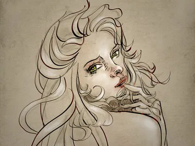 Study Of Girl 5 cute girl illustration inking