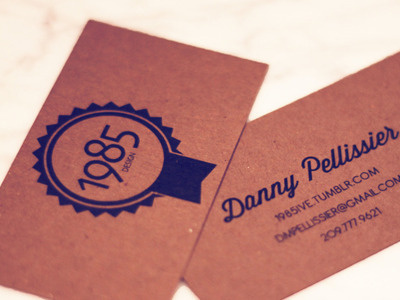 1985 Creative Business Card 1985 business card design typography