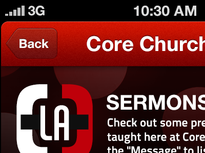 Core Church App church red