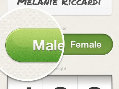 iOS UI For Fun app button color feed green highlight icons interface ios location mobile name navigation notification photo press side nav slider state ui
